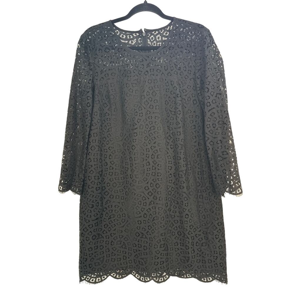 Gap Scallop Lace Dress Black Medium